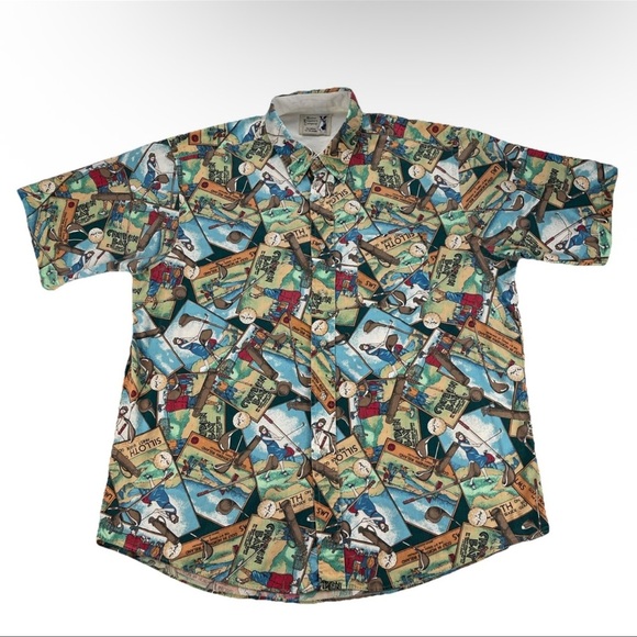 Boston Prepatory Company Shirt Men’s L Female Golfer Collared USA Made Vtg Rare - Picture 1 of 13